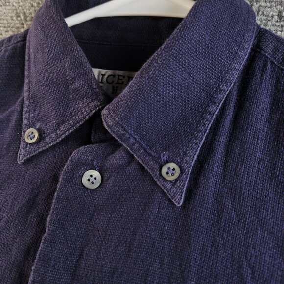 Iceberg Shirt Disney Medium Blue Long Sleeve Button Up Mickey Mouse Embroidery - Picture 16 of 16